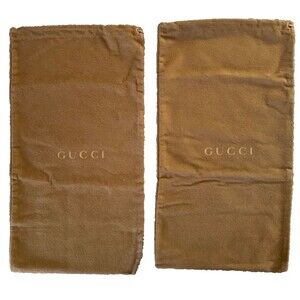 Gucci Brown Flannel Drawstring Dust Bag Shoe Storage Covers 1 set